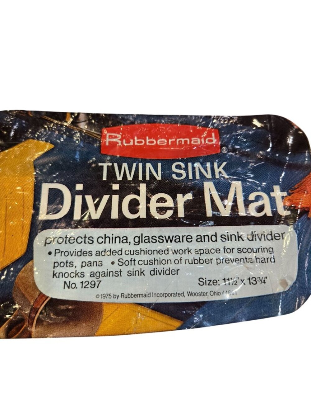 Rubbermaid Twin Sink Divider Mat Dish Protector 1297 Brown Vintage 1975